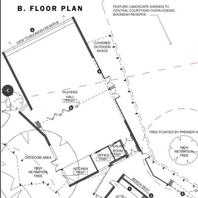 Concept plan of Players Hall