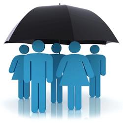 Image of people under umbrella