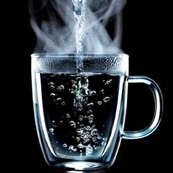 Cup with boiling water