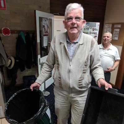 Gerard De Jong with recycling bins